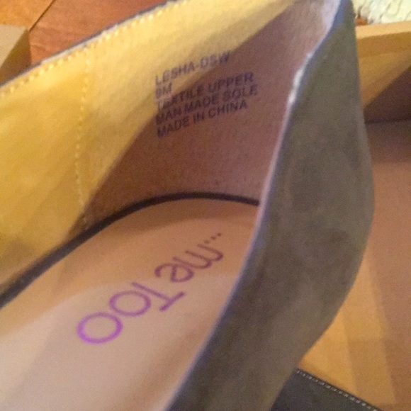 Me Too Gray Faux Suede Heels - Picture 5 of 5